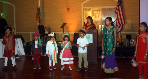 Indian children singing anthems